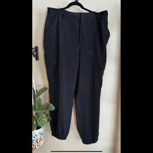 NWT ~ Plus size 18 ~  cargo dress pant w/elastic bottom leg in black